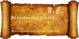 Milenkovits Cirill névjegykártya